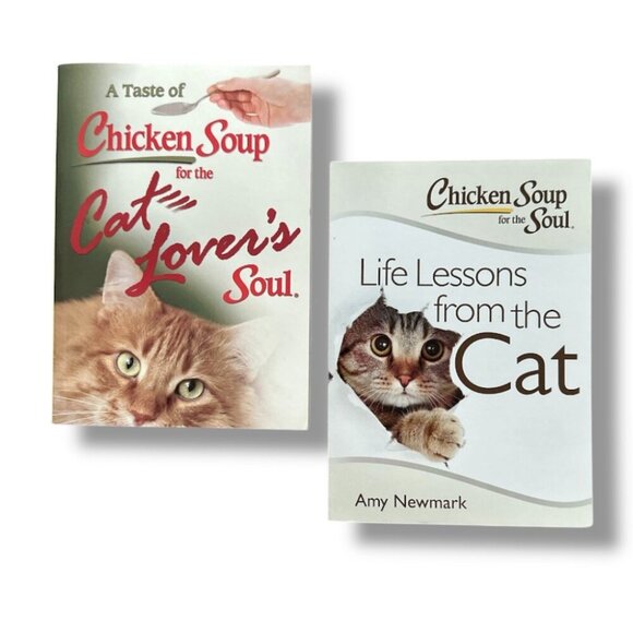 Lot of 2 Chicken Soup for the Soul Cat Lovers Books Paperback Life Lessons - Picture 1 of 3